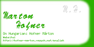 marton hofner business card